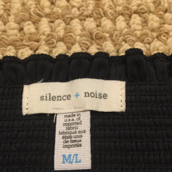 Silence & Noise Black Velvet Bandeau Top M/L - Picture 6 of 9